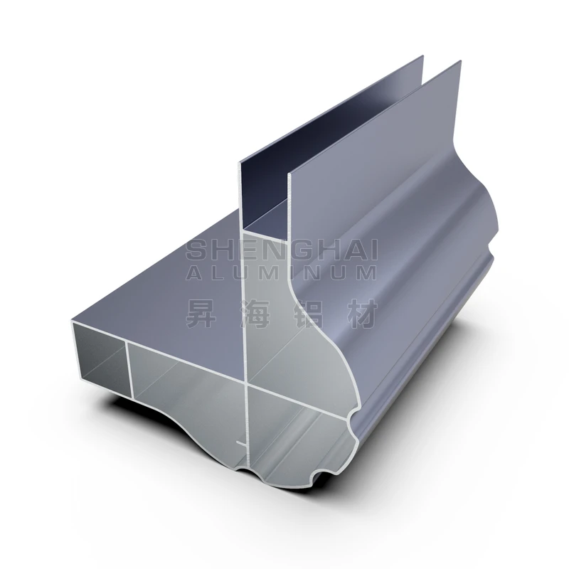 Serie de perfiles de aluminio azul para muebles
